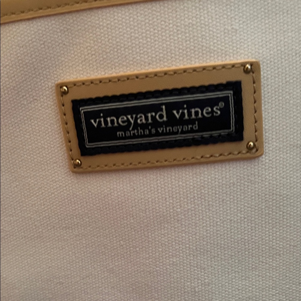 Vineyard Vines Striped Blue and Cream Tote - Picture 2 of 10